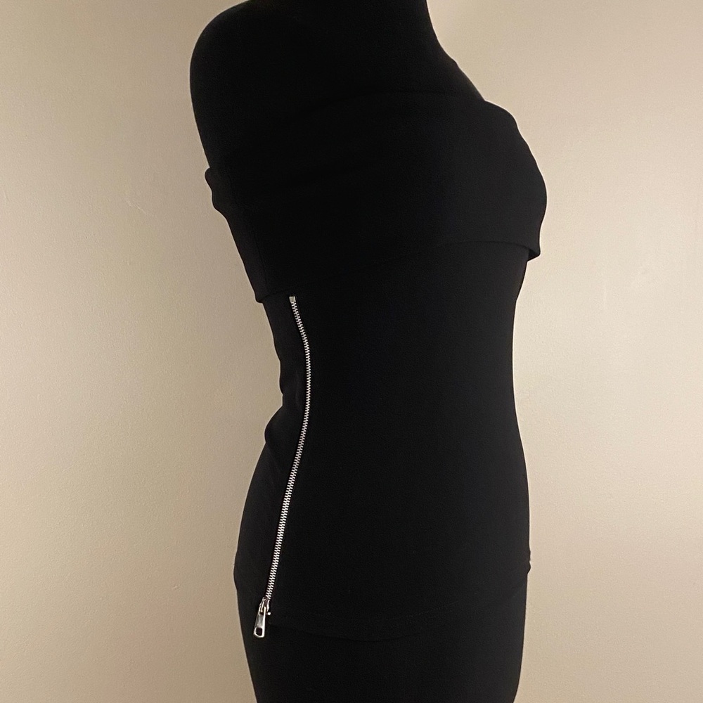 Zara Black Strapless Zipper Side Top Blouse